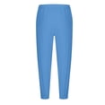 thumbnail image 6 of HomeDM Mens Pants with Pockets Drawstring Elastic Waist Cotton Linen Blue Workout Gym Tapered Joggers Size L, 6 of 9