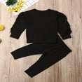thumbnail image 4 of Toddler Kids Baby Girl Clothes Ruffle Sweatshirt Tops Pants Outfits Black 18-24 Months, 4 of 7