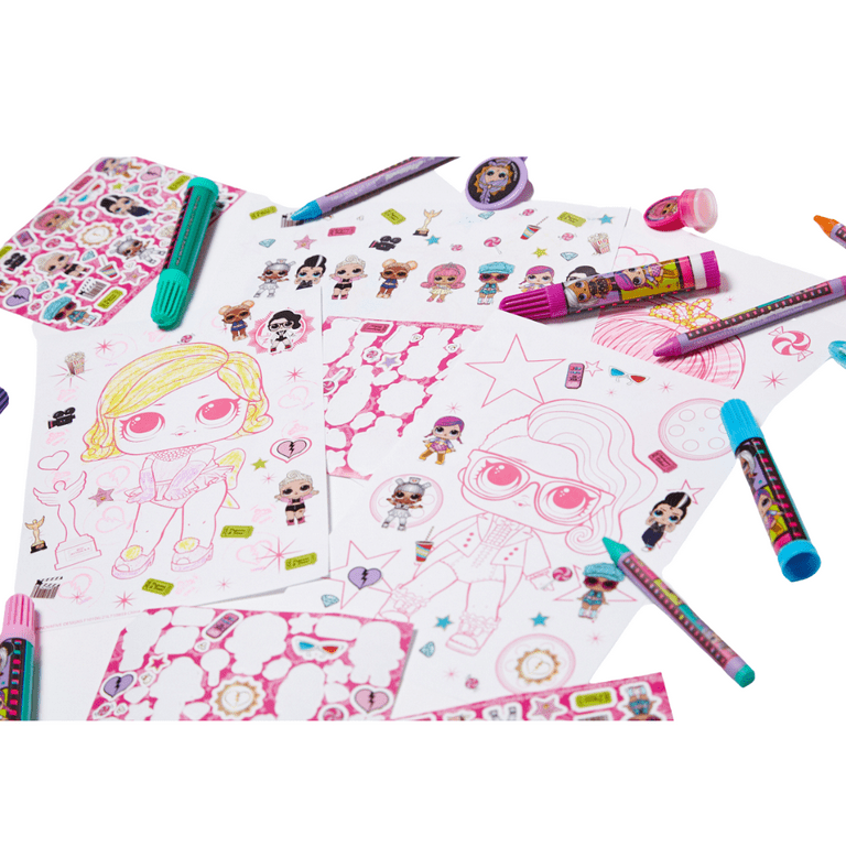  LOL Surprise Doll Pencil Case Set with LOL Stickers and Gel  Pens for Girls, Molded with Zip Closure, Pink : Office Products