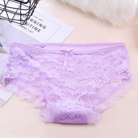 

Women Underwear Briefs Jacquard Net Transparent Lace Mesh Yarn Panties