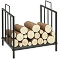 thumbnail image 1 of Outsunny 17.5" Firewood Rack, Metal Wood Storage Holder with Handles, 1 of 10