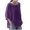 Purple, variant on TIHLMK Womens Long Sleeve Tops Women O-Neck Solid Three Quarter Sleeve Cotton Tops Blouse T-shirt