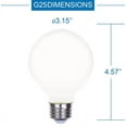thumbnail image 5 of Great Value LED Bulb, 2.5-Watt (25W Equivalent) G25 Deco Bulbs E26 Base, Soft White, 3-Pack, 5 of 10