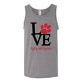 thumbnail image 2 of Wild Bobby, Love My Dog Stole My Heart Red Pawprints Pop Culture Mens Graphic Tank Top, Heather Grey, Small, 2 of 3