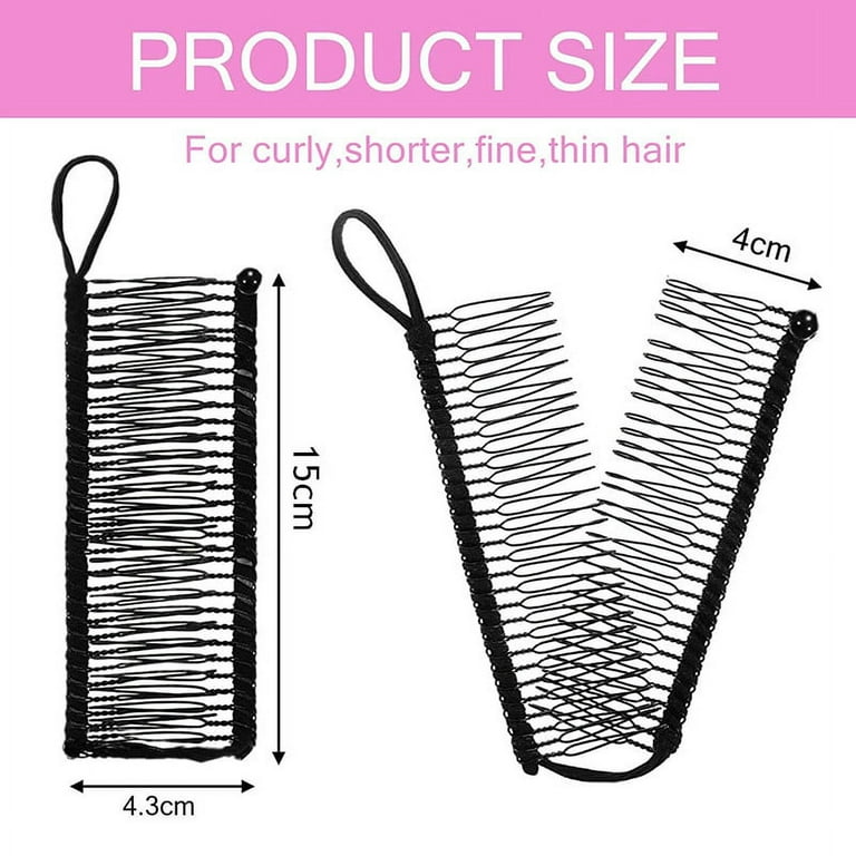 2 Pieces Banana Hair Clip Comb Clips for Women Stretch Ponytail Holder  Accessory for Thick Curly Hair Grip Styling Maker Tool Clip Adjust Clincher  for