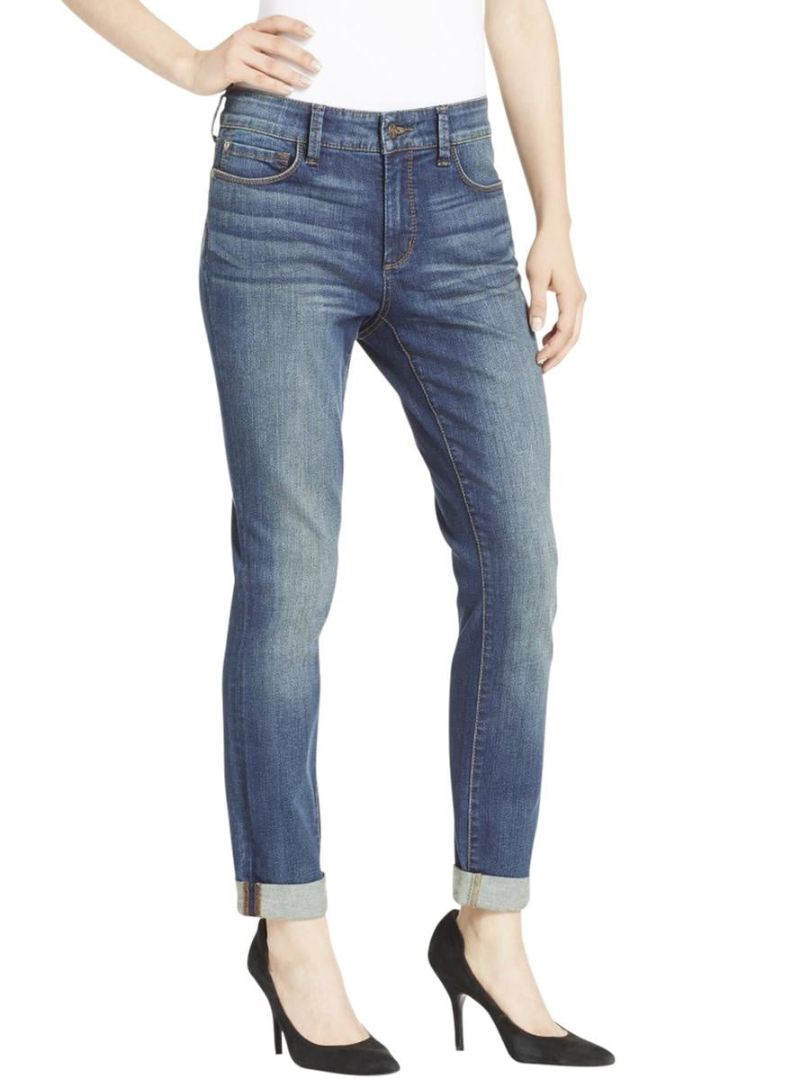 NYDJ Womens Cuffed Slimming Fit Boyfriend Jeans - Walmart.com