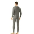 thumbnail image 4 of Hogleaql Mens 2 Piece Fleece Lined Thermal Underwear Set, Underwear Base Layer Cre Wneck Long Sleeve Shirt Pants Set Insulated Pjs Soft Trendy Cotton Loungewear Dark Gray L, 4 of 4
