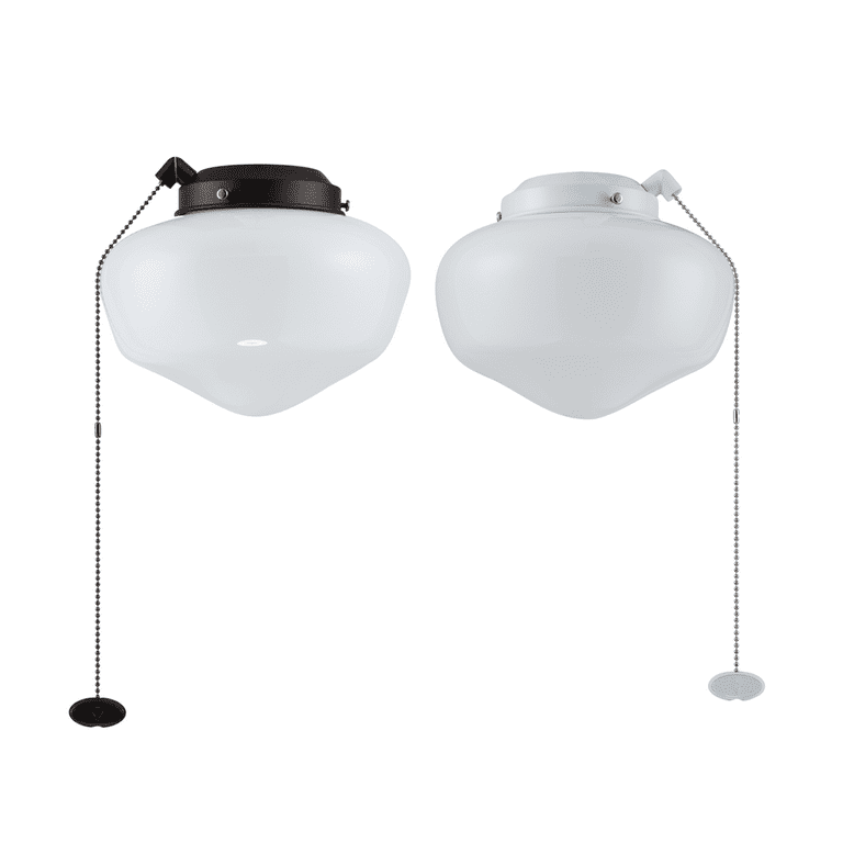 White Glass Ceiling Fan Light Kit