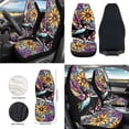 thumbnail image 2 of HUIACONG Bird Flower Auto Seat Covers Full Set of 12 Pack Auto Steering Wheel Cover Car Seat Belt Pad Car Trash Bin Car Organizer Rearview Mirror Accessories Car Coasters for Cup Holders Keychain, 2 of 6