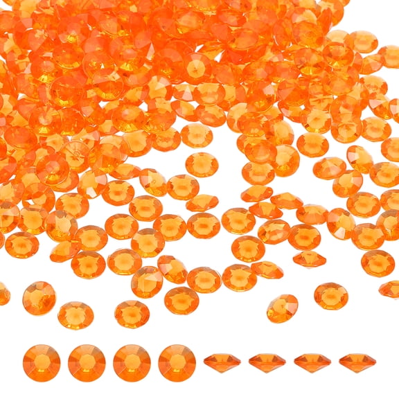 Uxcell 1000 Pcs Wedding Table Scatter Confetti Fake Crystals, Acrylic Diamonds Rhinestones Vase Fillers Gems for Crafts, Table Centerpiece Decor, Bridal Shower Party (Orange, 8mm)