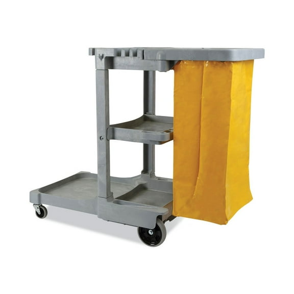 Boardwalk Janitor's Cart, Three-Shelf, 22w x 44d x 38h, Gray -BWKJCARTGRA