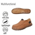 thumbnail image 4 of Mens Casual Non-slip Loafers Outdoor Lightweight Walking Shoes Leather Comfortable Work Shoes Driving Shoes Yellow 9.5 US, 4 of 7