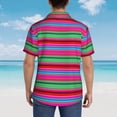 thumbnail image 4 of Susaid Colorful Mexican Stripes Print Hawaiian Shirts for Men Women,Hawaiian Summer Short-Sleeve Casual Relaxed-Fit Button-Down,Medium, 4 of 7