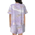 thumbnail image 3 of Picia Lavender Glitter Foil Stripes Pajamas Sets for Women Soft Short-Sleeved Pjs with Lounge Shorts Two Piece Sleepwear-X-Large, 3 of 9
