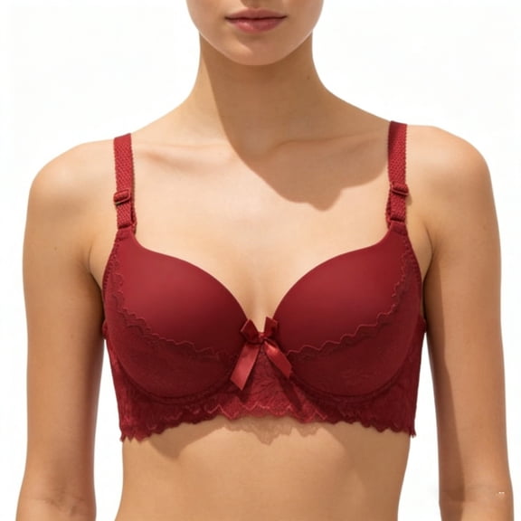 Kukoosong Underwire Bras for Women Fashion Women's Embroidery Thin Style Ventilate Front Buckle Bra without Steel Rim, Sizes 40BC