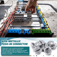 thumbnail image 2 of 1/2 In. Non Metallic Button Push-in Bulk Connector Gray NM Cable Connector Electrical Conduit Fittings Fits for 1/2 Inch, 2 of 6