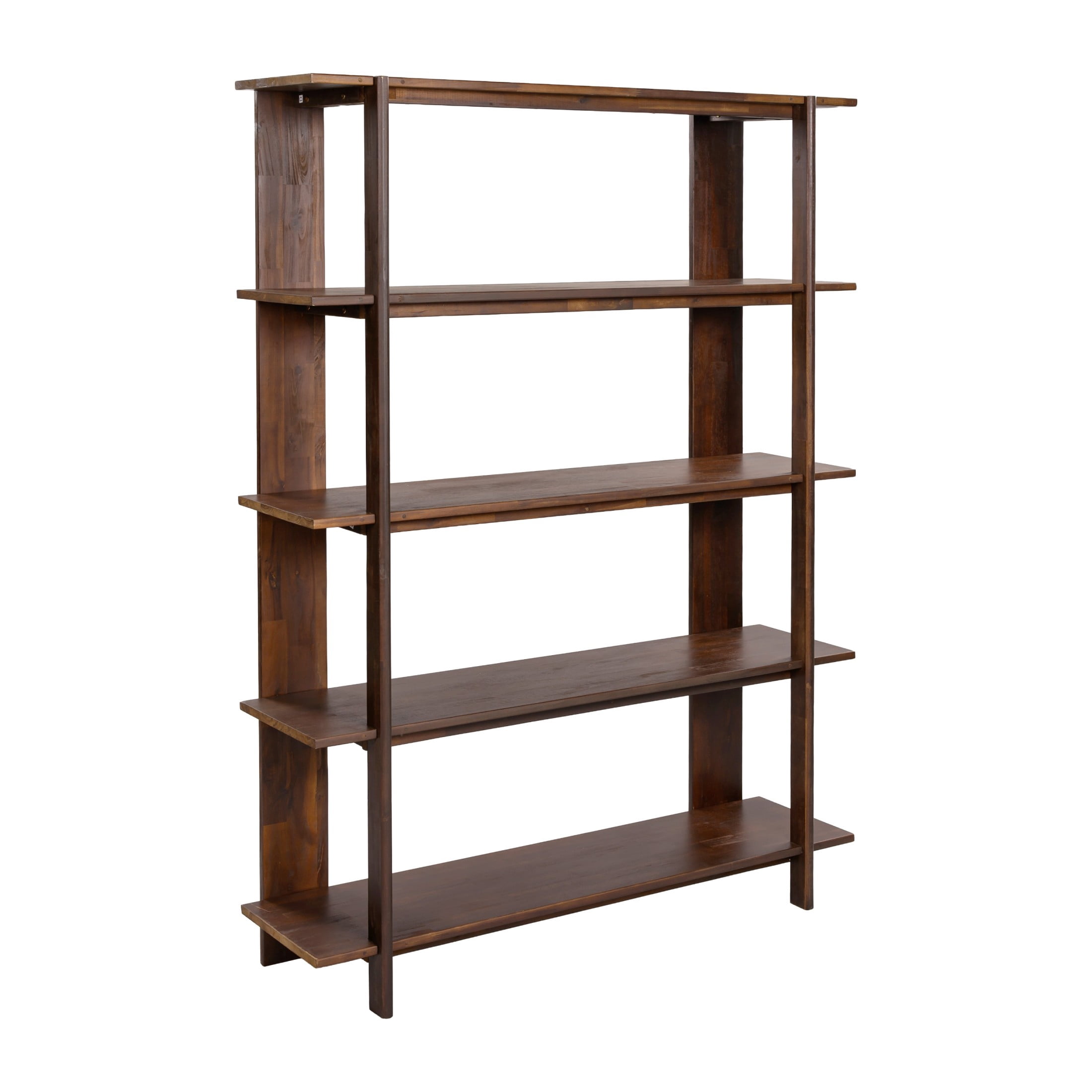 Christopher Knight Home Big 4-Tier Open Bookcase, 70.2" Solid Acacia Wood Large Display Bookshelf, Walnut Finish