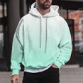 thumbnail image 2 of bbymog Mens Hoodie Fashion Solid Color Oversized Pullover Tops Outdoor Lounge Hooded Sweatshirts with Drawstring Men's Clothing Green A M, 2 of 6