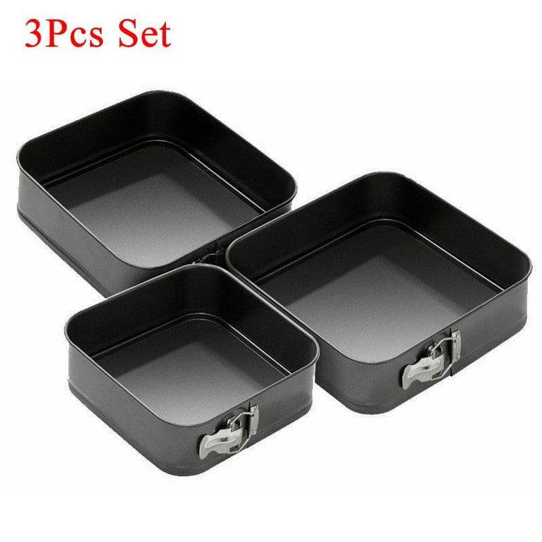 Fancy 3Pcs/Set Square Springform Pan 9 inch Nonstick - Cheesecake Pan with Removable Bottom - No Need for Parchment Paper - Spring Form for Baking 