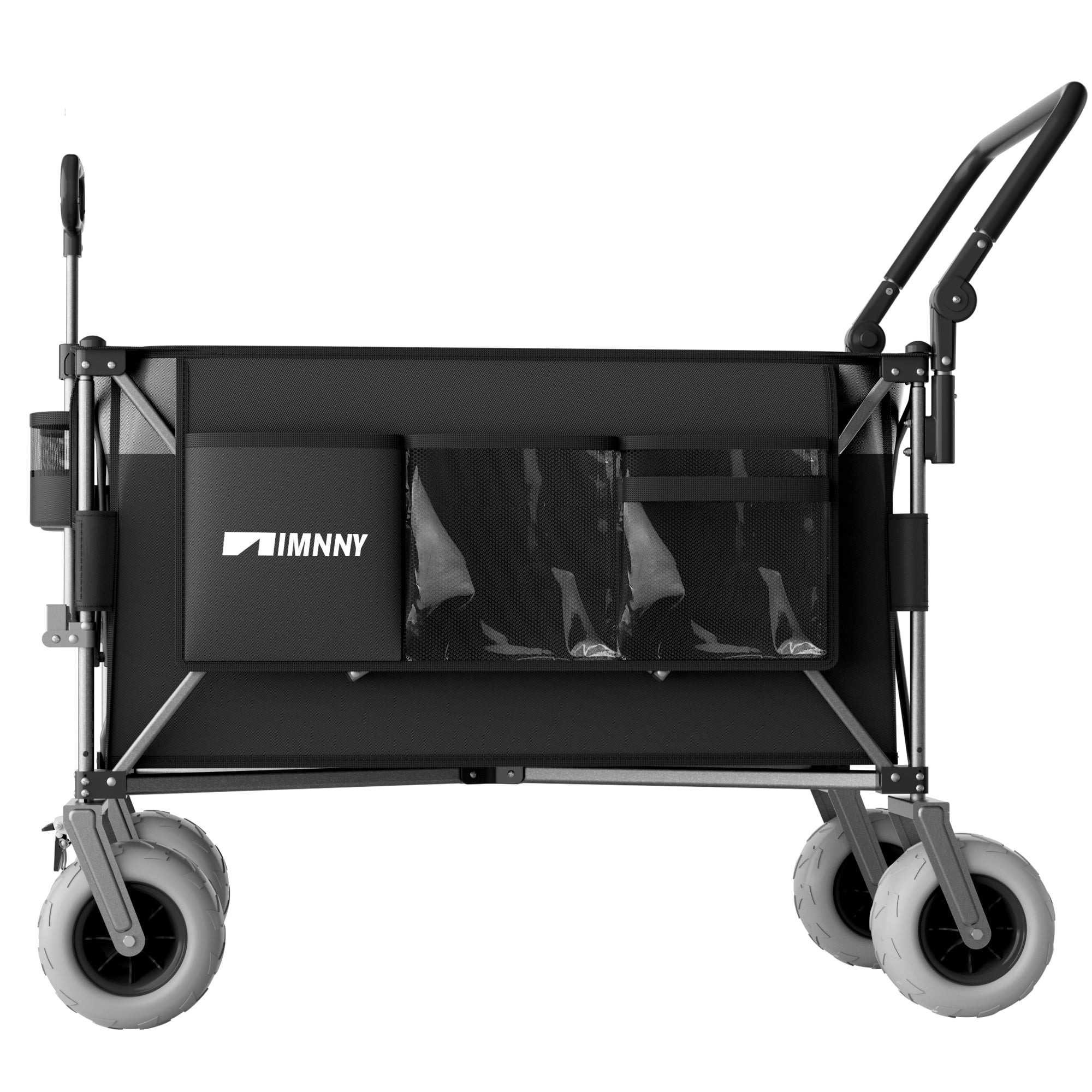 Foldable Beach Wagon with 9x4 All-Terrain Wheels 500 lbs Capacity 400L Storage Camping Cart