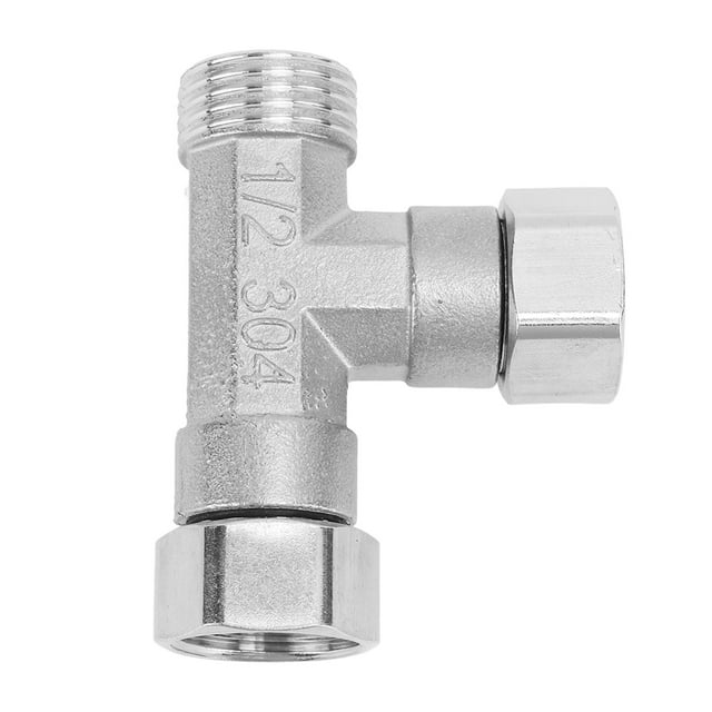 Pipe Fitting Connector, Leakage Free Easy Installation G1/2 Wide Application 304 Stainless Steel 3 Way Hose Joint Adapter For Gas 2 Female Thread Joint And 1 Male Thread Joint