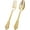 Gold Baroque, variant on 200 Piece Gold Plastic Silverware - Baroque Style Gold Plastic Forks and Spoons - 100 Forks and 100 Spoons for Weddings, Parties & Thanksgiving