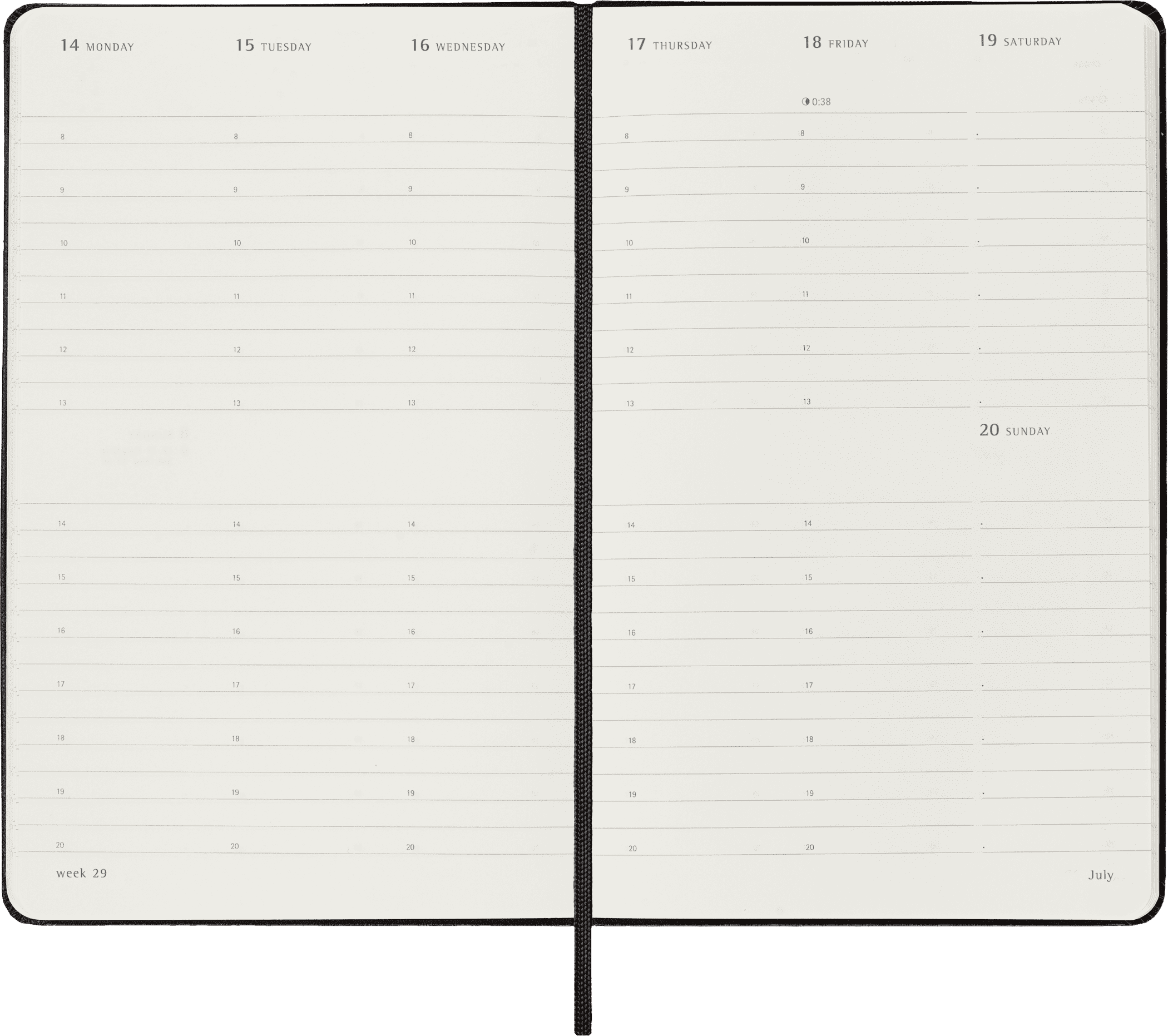 Moleskine Classic 12 Month 2025 Weekly Vertical Planner, Hard Cover, Large (5" x 8.25"), Black, 144 Pages