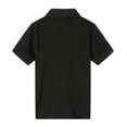 thumbnail image 3 of LittleSpring Little Boys Pique Polo Shirt Plain Short Sleeve School Uniform Solid Black 5T, 3 of 6
