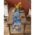 thumbnail image 5 of Ldtrchee Blue Snowman Christmas Table Runner 108 Inches, Farmhouse Xmas Snowflake Bed Runner Dresser Scarves Tabletop for Indoor Outdoor Parties/Ceremony/Banquet, 13"x 108", 5 of 8