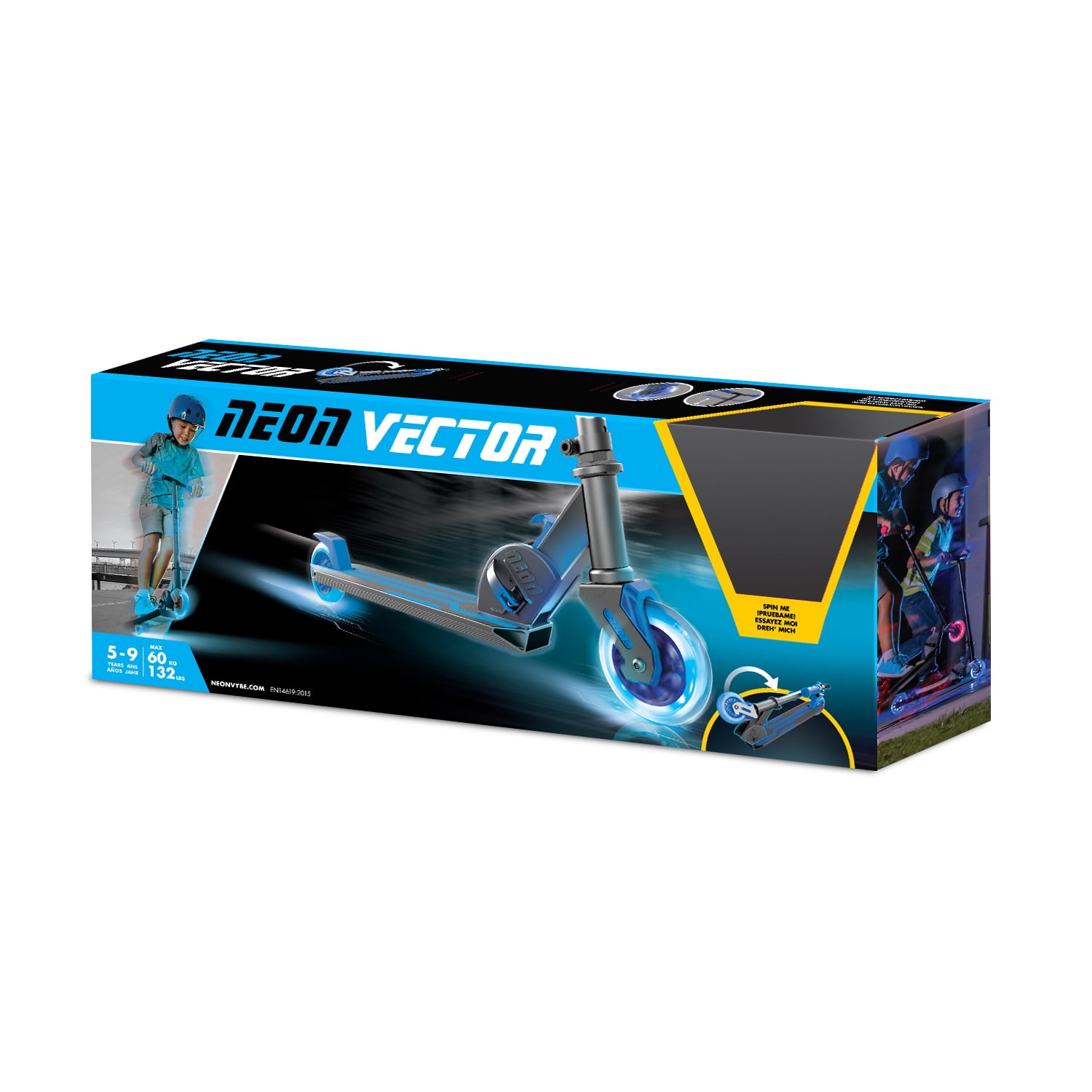 Eve くじ Under Blue Yvolution Neon Vector Blue Kick Scooter with LED Wheels for