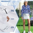 thumbnail image 6 of Yuyamidu Cute Snowman Women's Golf Shirts Golf Top Blue Collared Long Sleeve Tennis Shirt Christmas Activewear 1/4 Zipper Outfits Size S, 6 of 8