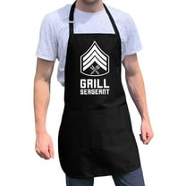 ApronMen, Funny Aprons For Men - Grill Sergeant - 100% Cotton with Pockets - Black