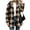 02#Brown, variant on Women's Hooded Plaid Fall Shacket Lightweight Oversized Button Down Winter Shirt Coat Loose Fit Casual Soft Warm Outerwear with Pockets