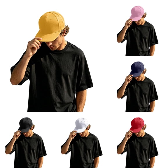 XIAOCHA Men's Solid Baseball Cap Breathable Dad Hat Farm Snapback Hat,Yellow