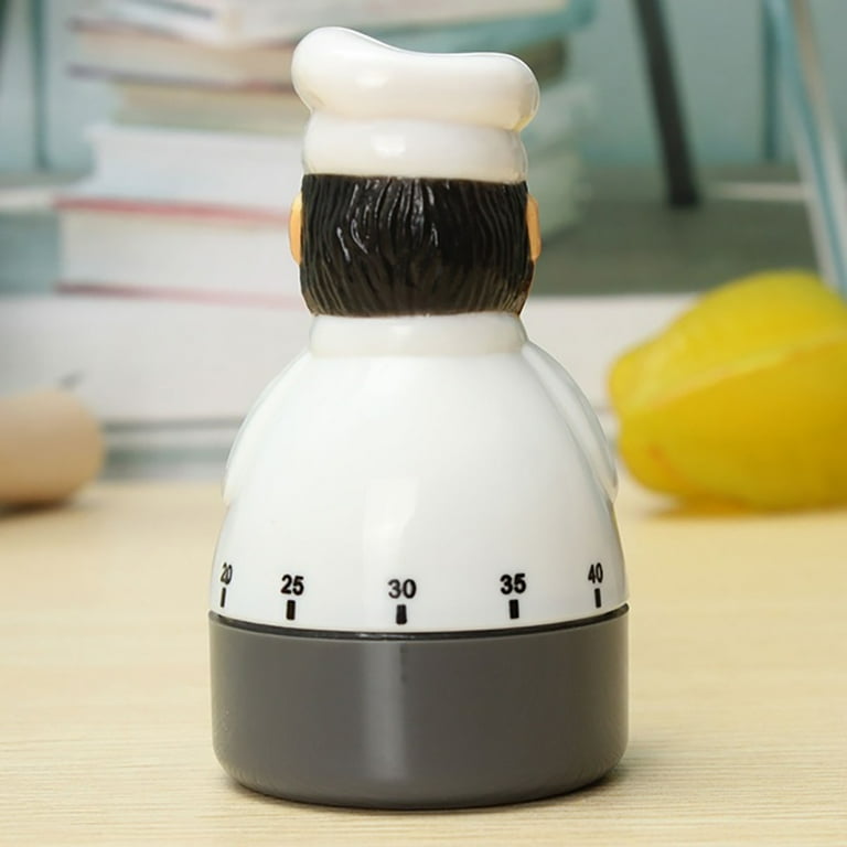 Timer Da Cucina Meccanico 60 Minuti A Forma Di Chef – Conto Alla Rovescia Con Allarme Forte, Design Creativo Per Uova E Cottura, Strumento Antiscivolo In ABS