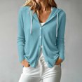 thumbnail image 2 of Vivianyo HD Women's Button‑Front Hooded Cardigan Sweater, Long Sleeve Fall Sweater For Women, Sizes S-2XL, 2 of 9