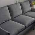 thumbnail image 5 of [Modern 81" L-Shaped Sectional Sofa with Reversible Chaise in Technical Leather], 5 of 12