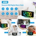 thumbnail image 3 of Digital Alarm Clock, AMIR RGB LED Alarm Clock 7" Volume & Brightness Adjustable Snooze 12/24H USB Charging Port Alarm Clock for Bedroom Bedside Living Room Office Gift, 3 of 11