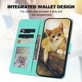 thumbnail image 5 of For iPhone 16 Cute Animal Pattern Wallet Case,Color Matching Premium PU Leather Shockproof Magnetic Flip Kickstand Credit Card Slots Slim Phone Case with Wrist Strap, Skyblue, 5 of 10