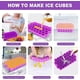 thumbnail image 3 of Cubitera con tapa YONGSHENG Sin BPA 2 Moldes para cubitos de hielo 74 bandejas, 3 of 5