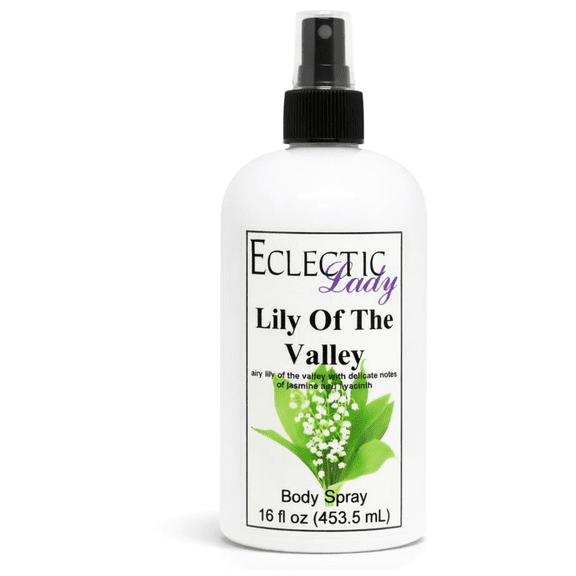 Lily Of The Valley Body Spray, Eclectic Lady, Hydrating Mist, Unisex, 16 oz