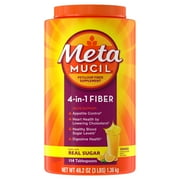 Metamucil 4-in-1 Psyllium Fiber Supplement, Real Sugar Orange,130Tbsp