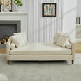 thumbnail image 2 of 75" Chenille Comfy Deep Seat Loveseat, Sofa Loveseat with Nailhead Trim, Love Seat Sofa with Pillows for Living Room and Guestroom, Beige, 2 of 9