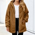 thumbnail image 3 of VIPOIN Girls Full Zip Hooded Fleece Jacket, Mid-Length Sherpa Coat Warm Fall Winter Outerwear, 3 of 8