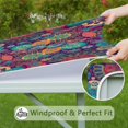 thumbnail image 6 of Stretchy Bohemian Floral Square Table Cover 36x36 Inches, Elasticized Edges for Secure Fit on Card Tables, Indoor Outdoor Use, 6 of 6