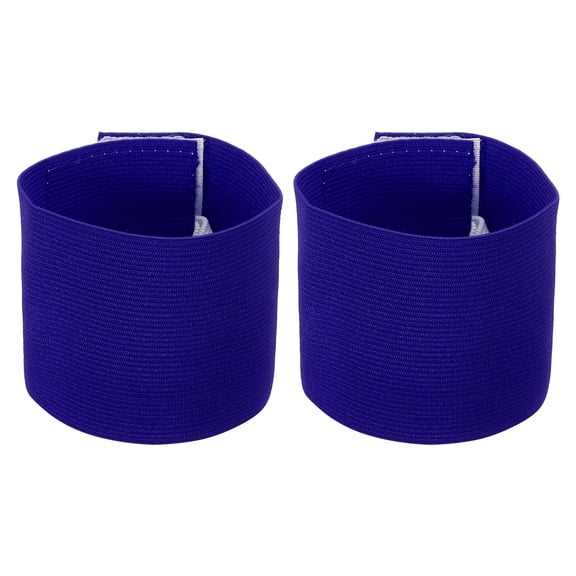 Uxcell 9.4x2.5" Soccer Captain C Armband, 2 Pack Nylon Unisex Elastic Arm Band Adjustable for Youth Team Training, Blue
