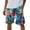 Dark Green, variant on WTOBBY Men's Hawaiian Themed Beach Shorts, Loose Fit Sports Pants for Summer, Large Size with Casual Style, Perfect for Vacation,Cyan L