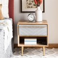 Safavieh Leni MidCentury Retro Nightstand, Natural/Brass