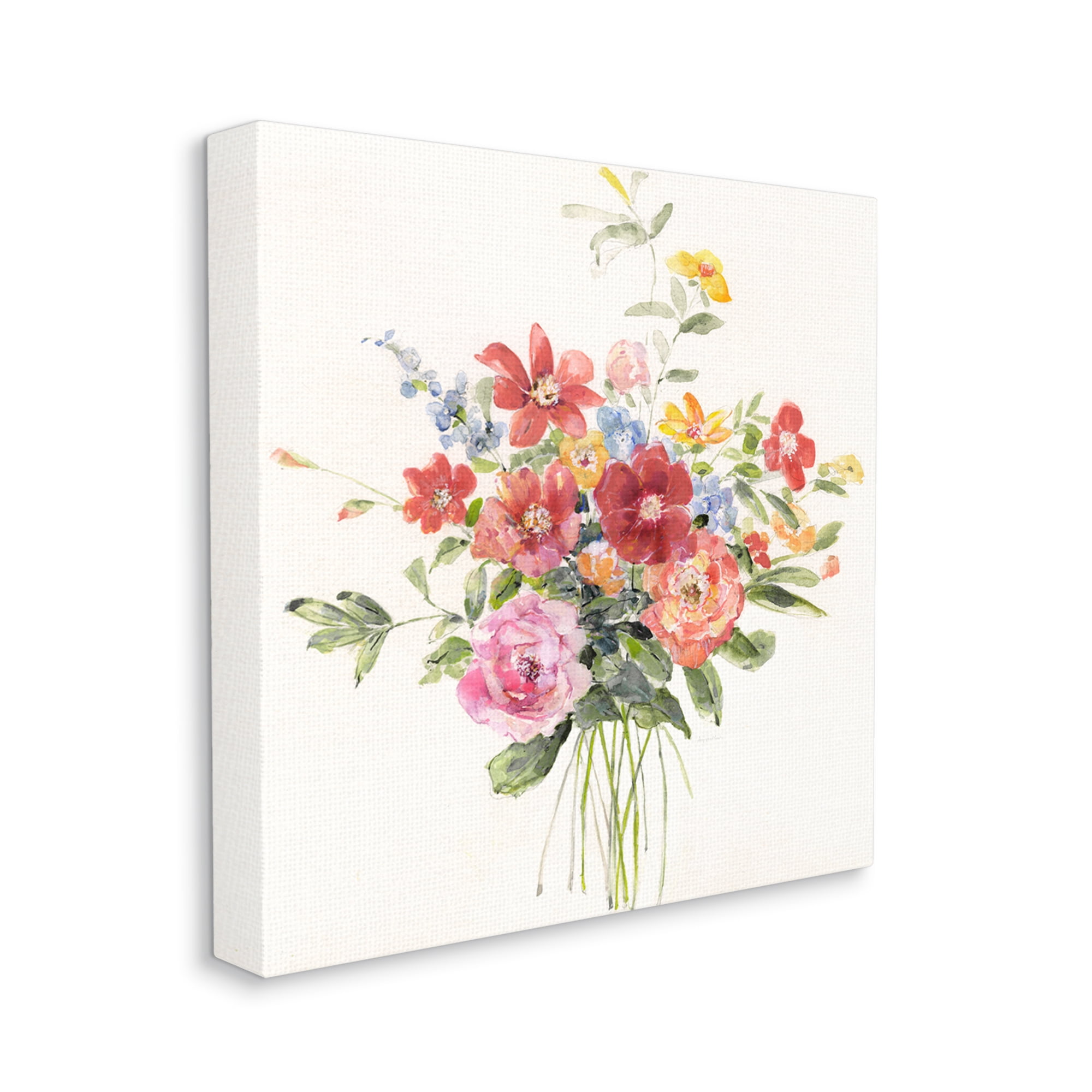 Stupell Industries Mixed Blooming Flowers Botanical & Floral Painting Gallery Wrapped Canvas Art Print Wall Art, 36 x 36