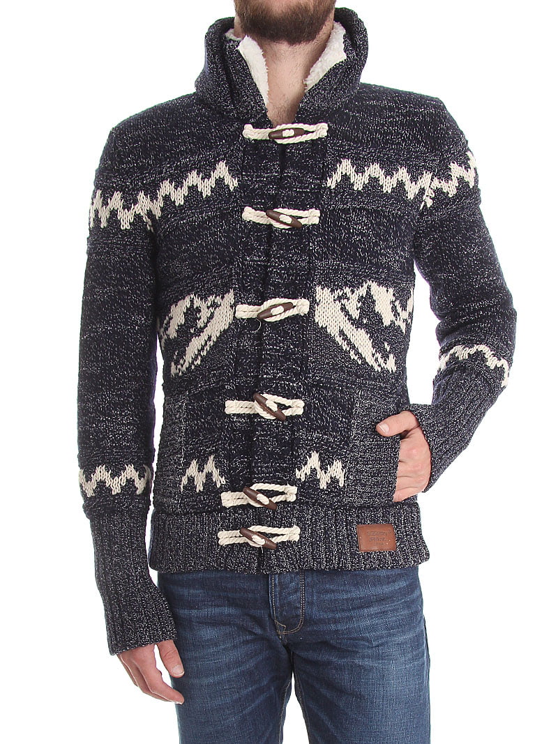 Superdry - Superdry Men's Big Zip Mountain Knit Hooded Sweater Jacket ...